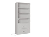 4 layers with 2 USB 2 plugs and sockets 2 drawers Triamine board 60*23.5*180cm display cabinet white 48028373