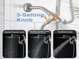 10 Inch Rainfall Shower Head with Handheld Shower Combo with 12 inch Adjustable Extension Arm W1219P506561