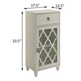 ZUN White Side Table with Drawer and Door B062P181405