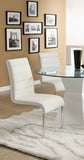 ZUN Contemporary White Padded Leatherette 2pc Side Chairs Set of 2 Chairs Kitchen Dining Room Metal B01158418