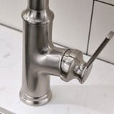 Kitchen Faucet with Pull Down Sprayer Brushed Nickel Stainless Steel Single Handle Kitchen Sink W1932119766