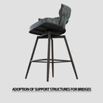 ZUN 26" Bar Chair Suede Woven Bar Stool Set of 2,Black legs Barstools No Adjustable Kitchen Island W2189P180367