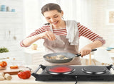 Dual Electric Hot Plate - 5-Second Quick Heating with 6.3&7.5in Glass Plates, 800W1000W Power, 76483994