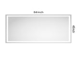 84 x 48 Inch LED Bathroom Mirror with Front and Backlight, Wall Mounted Vanity Mirror with Aluminum W2287P282063