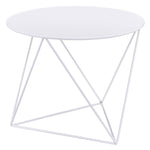 ZUN White Geometric Metal Base Accent Table B062P186454