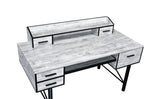 ZUN Antique White and Black 5-Drawer Computer Desk B062P209211