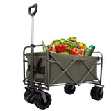 ZUN Outdoor Garden Park Utility kids wagon portable beach trolley cart camping foldable with big wheels W321P206635