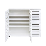 Shoe Cabinet, 4-Tier Shoe Storage Cabinet with Adjustable Shelves, Wooden Shoe Rack Organizer with W331P242459