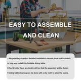 5 Pieces Folding Extendable Dining Table Set with 4 Chairs for 4 Peoples, 55'' Drop Leaf Wood 53461376