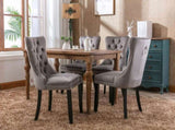 Modern, High-end Tufted Solid Wood Contemporary Velvet Upholstered Dining Chair with Wood Legs 44425383