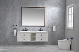 60 x 48 Inch LED Bathroom Mirror with Aluminum Frame, Wall Mounted Vanity Mirror, Anti-Fog, Memory, W2287P358690