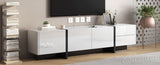 White & Black Contemporary Rectangle Design TV Stand, Unique Style TV Console Table 42184510