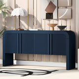 U_STYLE Striped Storage Cabinet with 4 Doors , Adjustable, Suitable for Study,Entrance and Living WF321487AAV