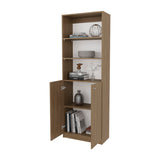Beyerville Bookcase with Open Storage and 2 Doors, Natural Oak and White B128P314795
