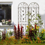 2 Pack Metal Garden Trellis 86.7" x 19.7" Rustproof Trellis for Climbing Plants Outdoor Flower W1586P243847