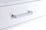 White High Gloss and Chrome Writing Desk with USB Port B062P209205