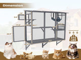 Large Walk-in Outdoor Catio for Cats Window Cat Enclosure with Roof, 3 Access Doors, Multi-Cat W2831P314292