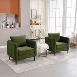 Accent Chair for Living Room, Velvet Comfy Single Sofa Chair Mid-Century Modern Armchair with 1 W3244P325833