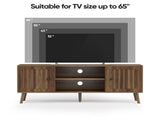 55-inch wooden TV cabinet with 2 vertical groove doors, adjustable shelves, living room W1706P465297