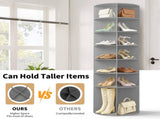 7-tier, 360&deg rotating wood-plastic composite shoe rack, 60*60*184cm, gray 93823398