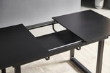 black color,Square Extendable Dining Table with metal leg,Modern Space Saving Kitchen Table for W234P181670