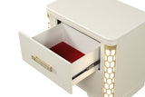 Nightstand with side LED lightning made with Wood in Beige 659436215054