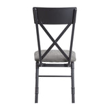 ZUN Grey and Sandy Black Side Chair with X-Shape Back B062P189188