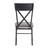 Grey and Sandy Black Side Chair with X-Shape Back B062P189188