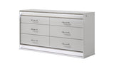 ZUN Glam Modern Style 6- Drawer Dresser Made with Wood in White B009P243212