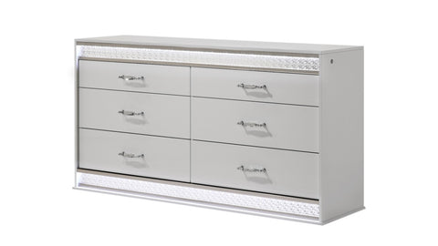 ZUN Glam Modern Style 6- Drawer Dresser Made with Wood in White B009P243212