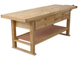 60in Workbench with 4 Drawers Wooden Workbench for Garage Workshop and Home, with Rapid Action 84680753