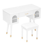 Elegant Vanity Makeup Table & Chair Set, Modern Dressing Table with Organizer, Writing Desk, N844P285188A