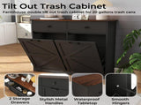Farmhouse Black Double Tilt Out Trash for 20 Gallon Trash Cans, Free Standing Recycling 29423992
