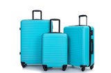 3 Piece Luggage Sets ABS Lightweight Suitcase with Two Hooks, Spinner Wheels, TSA Lock, 41310165