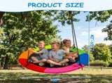 40 Inch Saucer Tree Swing, 600lbs Heavy-Duty Round Swing with Galvanized Steel Frame, Textilene 86745877