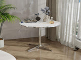 Modern circular dining table and small tea table, with a minimalist style, suitable for use in W2565P248234