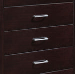 ZUN Espresso Finish Contemporary Design 1pc Chest of 5x Drawers Silver Tone 
Bar Pulls Bedroom Furniture B01158632