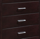 ZUN Espresso Finish Contemporary Design 1pc Chest of 5x Drawers Silver Tone 
Bar Pulls Bedroom Furniture B01158632