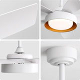 ZUN 42 Inch Ceiling Fans with LED Light 22W and Remote Control 6 Wind Speed Reversible DC Motor White W934P244412