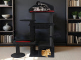 Black Gothic Cat Tree, Multi-Level Spooky Cat Tree with Scratching Posts, Perches, Hammock, and Cat 47364737