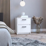 Trivor 2 Drawers Nightstand , End Table, Side Table Metal Handles -White B07092135