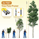 26ft Manual Pole Saw, Lightweight Tree Trimmers Long Handle Pruner Set, Sharp Steel Blade and 19106313