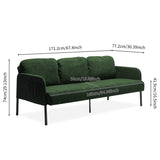 3 Seater Green Polyester Fabric Sofa, Modern Upholstered Sofa, Comfy Small Couches for Small Space W1164P239081
