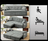 3 in 1 Convertible Sleeper Sofa Bed, Modern Fabric Loveseat Futon Sofa Couch Pullout Bed, Small Love W2318P265840