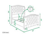 Marcella Upholstered Shelter Headboard Bed Set, Queen, Bright White Polyester B2719P238220