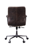 ZUN Distress Chocolate Swivel Office Chair with Casters B062P215477