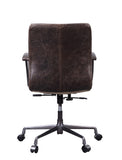 ZUN Distress Chocolate Swivel Office Chair with Casters B062P215477