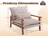 Cloud Shaped Indoor Leisure Chair Solid Wood Armrest, Metal Frame, Chenille Fabric Accent Chair 32203558