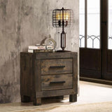 Rustic Golden Brown 2-drawer Nightstand B062P145494