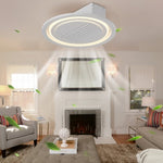 ZUN 22inch Modern Leafless Ceiling Fan with Remote Control Removable and Washable, Reversible Motor 37335094